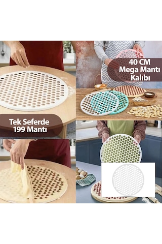 Özel Üretim Pratik Hamur Kesme Aparatı Mega Mantı Kalıbı 40 Cm 199 Mantı Kapasiteli Plastik
