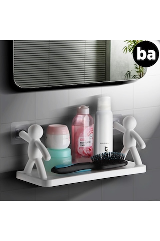 Herkül Raf Düzenleyici Şampuanlık Sabunluk Banyo Mutfak Organizer Raf-ba027-1 Beyaz