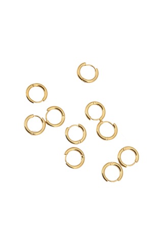 Moveevo Stainless Steel Gold Hoop Earrings 10 Adet/paket - Dıy El Sanatı İçin Uygun, 2.5mm Çap Ve 10mm İç Çap İle Dayanıklı Tasarım Diğer