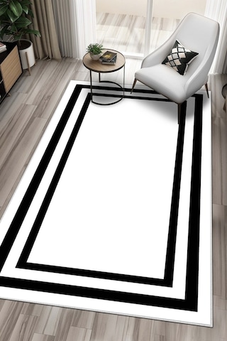 West Home Dijital Baskı Yıkanabilir Kaymaz Taban Leke Tutmaz Beyaz Mutfak Halısı Salon Halısı Ve Yolluk Wh 496 White