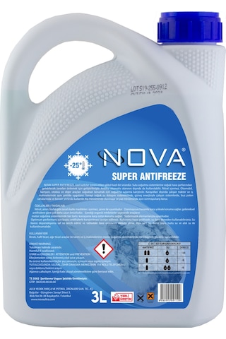 Nova Ultra -25 Derece 3 Litre Yeşil Antifriz 2 Adet