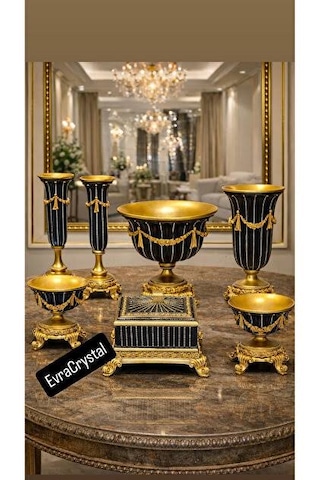 8 Parça Polyester Siyah Renk Konsol Salon Takımı 0 8 Parça Polyester Siyah Renk Konsol Salon Takımı 0