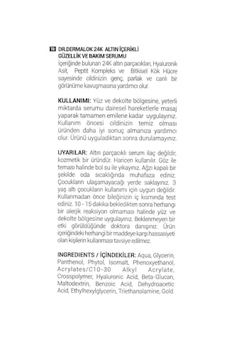 Dr. Dermalok 24K Altın Parçacıklı Serum 30 ML