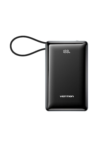 Vention Dash Serisi 20000mah 65w Powerbank Dahili Kablolu Dijital Göstergeli Hızlı Şarjlı Gri
