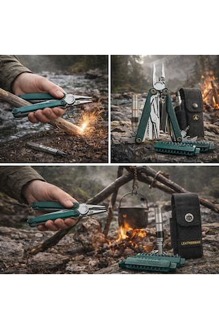 Leatherman Kamp Wave Alpha Cascadia Tam Set Full Paket Yeşil
