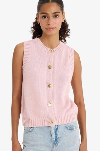 Defacto Relax Fit Düğmeli Triko Süveter F7162ax25hspn189 Pembe