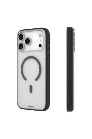 Apple Uyumlu iPhone 17 Pro Kılıf M-safe Şarj Özellikli Youngkit Clear Serisi Kapak Siyah Siyah