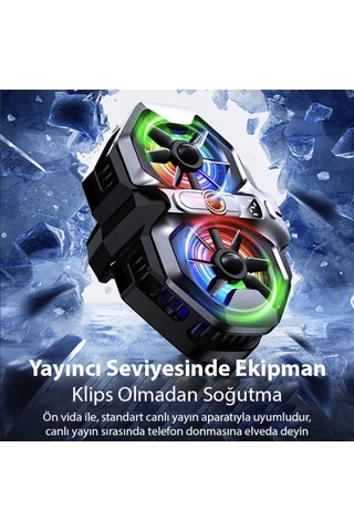 Turbo Çift Fanlı -2 Derece Telefon Soğutucu Oyun Canlı Yayın İçin Soğutucu Fan Memo Dl 21