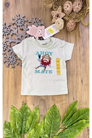 Hello Baby A Hoy Mate Baskılı Tişört Yeşil