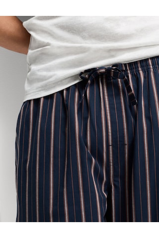 Marks & Spencer Saf Pamuklu Çizgili Pijama Takımı T07000587 Gri