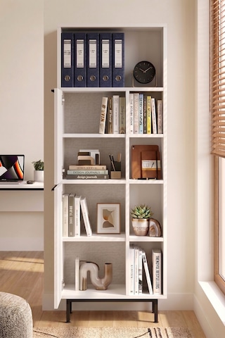 Yurudesign Ocean Ofis Klasör Dolabı Kitaplık 2 Kapaklı Metal Ayaklı Beyaz On10b-w Beyaz