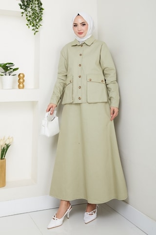 Körük Cepli Gömlek Etek İkili Takım 1551 - Mint Mint Yeşili
