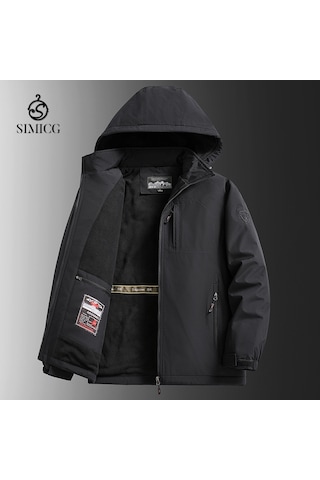 Polar Astarlı Ceket, Kalın Ceket Siyah