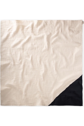 Cigit Üçgen Köşeli Çift Kat Battaniye 85x90 Cm Ham Füme Krem