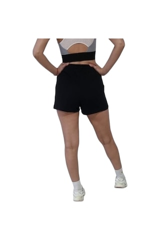 Nature The Brand Penye Kısa Şort,pamuklu Şort, Spor Koşu Fitness Şortu, Terletmez Rahat Kumaş Siyah