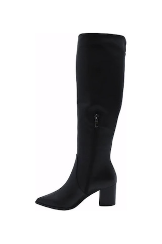 Poletto Hakiki Deri Sıyah Çizme Topuklu 9048 09-1053 Siyah