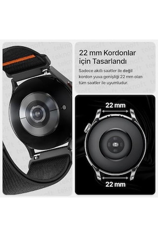 22mm İle Uyumlu Saatler İçin Steel Loop 46mm Yumuşak Kumaş Kordon Watch Gt6 Pro/gt6/gt5 Pro/gt5/gt4/watch 4 Pro/gt3/gt3 Pro/gt2/gt2 Pro Diğer
