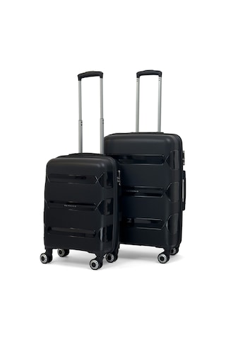 Lucas Polipropilen Kırılmaz Valiz, Kabin Boy&orta Boy Siyah