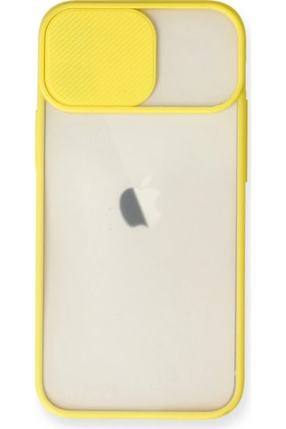 Newface Apple iPhone Uyumlu 11 Kılıf Palm Buzlu Kamera Sürgülü Silikon Semeglbl - 64 - Sarı