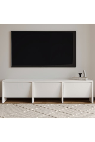 Laris 160 Cm 3 Kapaklı Tasarım Tv Sehpası Beyaz