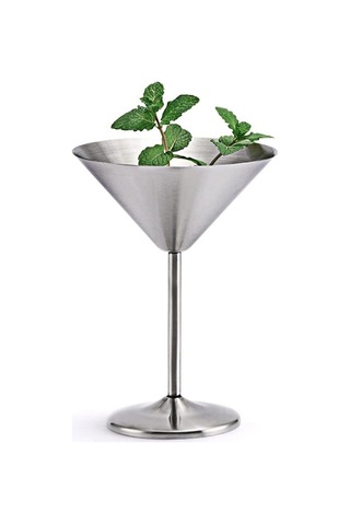 304 Paslanmaz Çelik Martini Kokteyl Bardağı Yüksek Tabanlı Şarap Kadehi Şarap Kadehi Metal Bar Ktv Şampanya Bardağı E
