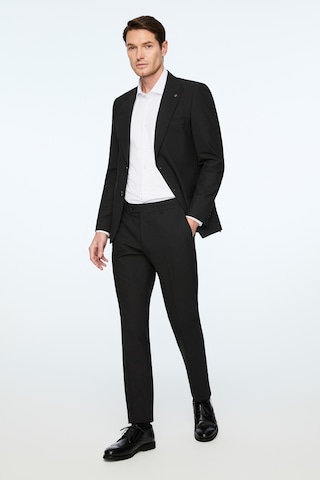 Morven Erkek Siyah Poliviskon Basic Düz Slim Fit Sivri Yaka Takım Elbise 26mc001056001 Siyah