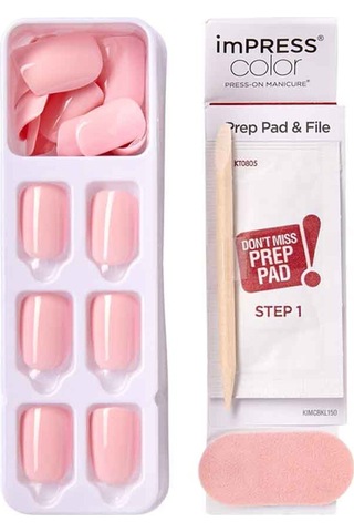 İmpress Color Kendinden Yapışkanlı Takma Tırnak Kısa Parlak Açık Pembe