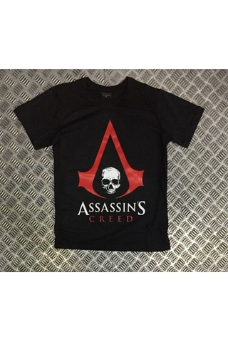 Unisex Siyah Assassın's Creed Baskılı T-shirt SIYAH Siyah
