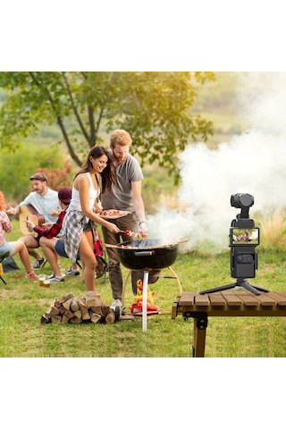 Geeroyoo Djı Osmo Pocket 3 İçin Abs Kamera Koruma Çerçevesi, Lens Gölgelik Ve Genişletme Standı - Siyah