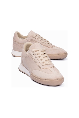 Mubiano Kadın Süet Sneaker Bağcıklı Günlük Spor Ayakkabı Lavin Bej Bej
