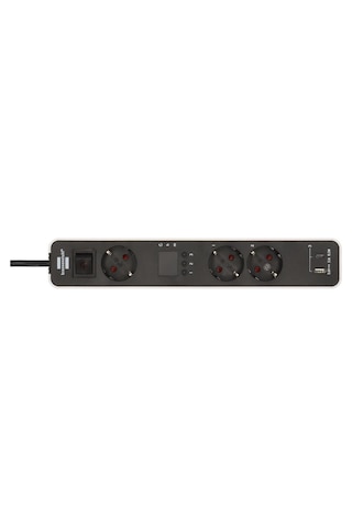 Brennenstuhl Ecolor Serisi 3 Soketli 1xtype-c + 1xusb Girişli 1.5 Metre Kablolu Zaman Ayarlı Uzatma Kablosu 1.5 M