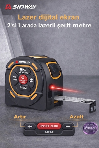 Sndway Sw-tm60a Lazer Mesafe Ölçerli Şerit Metre 5 Metre