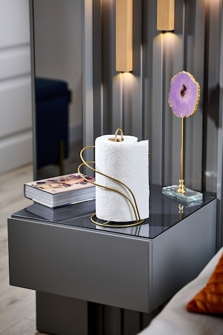 Edora Home Gold Kuğu Kağıt Rulo Havluluk, Dik Dekoratif Havlu Peçetelik - Metal Paslanmaz Gold