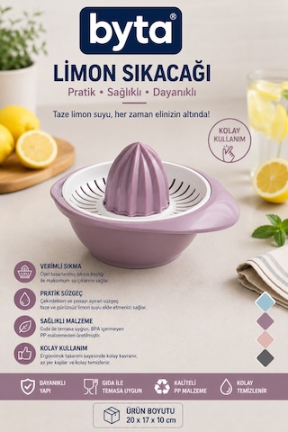 Plastik Limon Sıkacağı Hazneli Çekirdek Ayırıcı Manuel Narenciye Sıkacağı Ergonomik El Tipi Mutfak Aparatı Mavi Pembe Siyah 1 Adet Karışık Renk Gönderilir Diğer