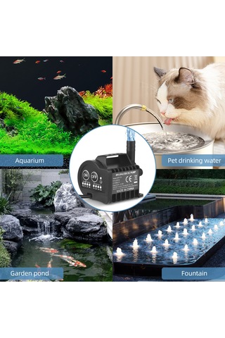 Hfambition 5v Usb Minyatür Su Pompa, 4 Modlu Zamanlayıcı, 600l/h Akış, 2.2m Yükseliş, Sessiz Su Alma, Akvaryum/havuz Uygulamalı