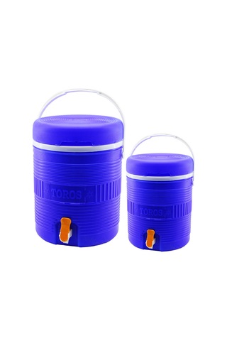 Yuvarlak Plastik Termos Seti 14l+6l Musluklu Sarı