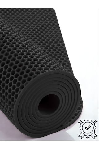 Beylini Petek Pvc Paspas Islak Zeminde Kaydırmaz İç Dış Mekan Banyo Duş Lavabo Havuz Kenar Halısı Bal Desen Siyah 90x600
