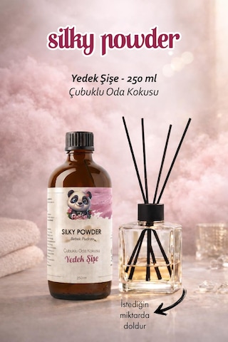 Rosie Silky Powder Çubuklu Oda Kokusu Yedek Şişe 250 Ml Pudramsı Ortam Kokusu, Reed Diffuser, Refill Fresh