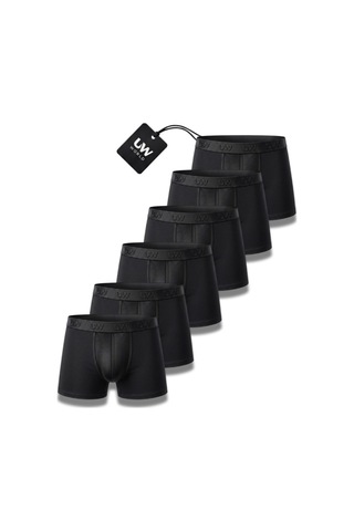 Underworld Erkek 6'lı Paket Siyah Likralı Pamuklu Premium Boxer Seti S S