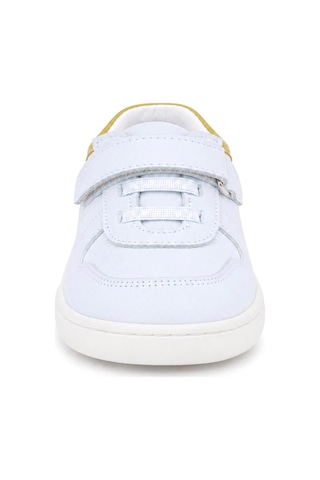 Rakerplus Bob Hakiki Deri Beyaz Nubuk Sarı Bebek Sneaker Ayakkabı