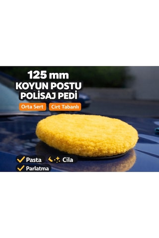 Senbang Koyun Postu Polisaj Pedi 125 Mm Orta Sert Cırt Tabanlı Pasta Cila Keçesi 1 Adet