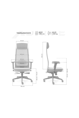 Tarsus Business Çalışma Koltuğu Kumaş Siyah Gri Çok Renkli