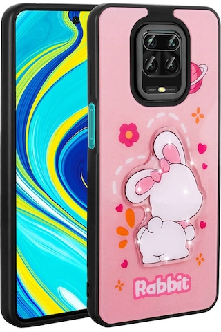 Xiaomi Redmi Note 9 Pro Kılıf Parlayan Kabartmalı İkonik Figürlü Amas Silikon Kılıf
