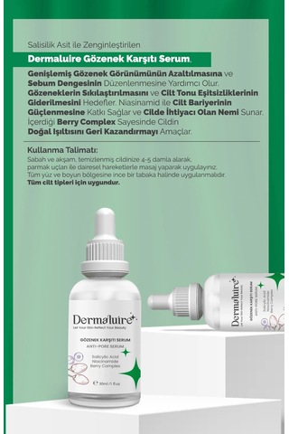 Dermaluire Gözenek Karşıtı Serum 30 ML + Aha Tonik 200 ML