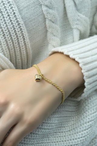 Kalpli Bismark Bileklik 14 Ayar Altın - Yeşil