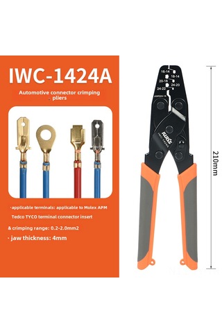 Teltree Molex Ve Tyco Terminal Bağlantıları İçin Geliştirilmiş Iwc-1424a Presli Bağlama Aracı, Kaliteli Malzeme İle Güvenli Bağlantılar Sağlar