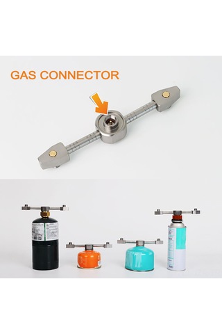 Geeroyoo Kamp Gaz Tankı Adaptörü - Alüminyum Alaşımlı Çift Fonksiyonlu Gaz Bağlantı Çevirici Aleti Gümüş