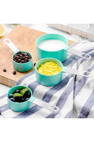 Pazly High-quality Gümüş Pembe Ölçüm Kaşığı Ev Mutfak Çay Kahve Şeker Tuz Un Fincan Pişirme Araçları Pembe