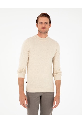 Pierre Cardin Erkek Krem Melanj Kazak /triko 50296564-vr159 Krem Melanj