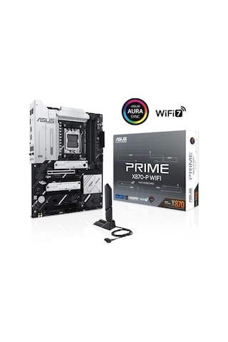 Asus Prıme X870-p Wıfı Amd X870 Am5 Ddr5 8000 Hdmı 2xusb4 4x M2 Usb3.2 Wifi 7 + Bt Aura Rgb 2.5gbit